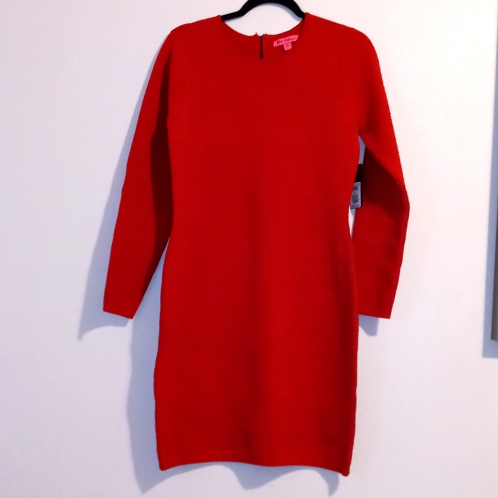 NWT Betsey Johnson Red Hot Texture Dress.
